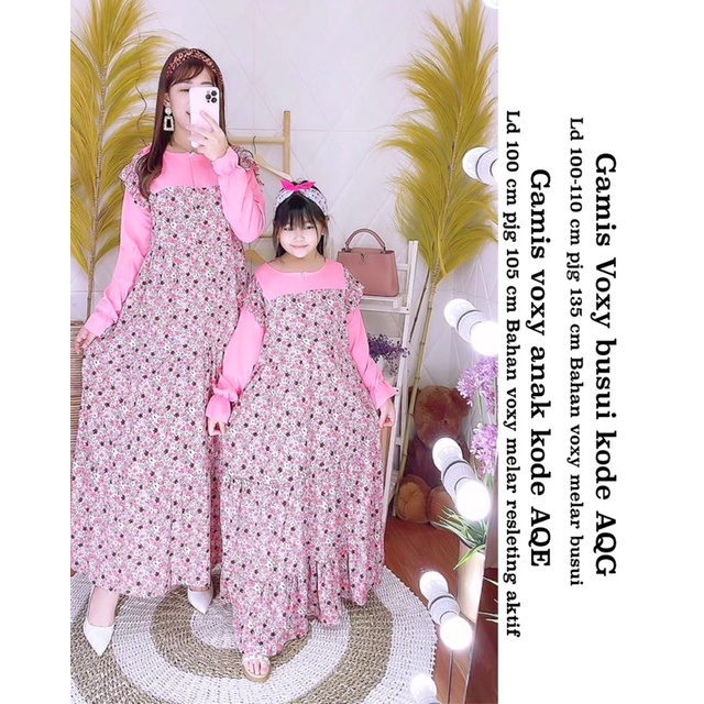 Gamis voxy busui ibu &amp; Anak kode AQG