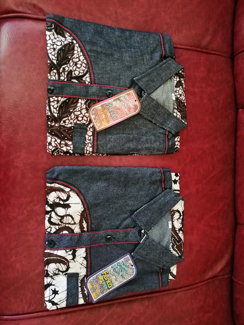 Batik Anak Cowok Kombinasi Jeans Kembaran Anak Ayah