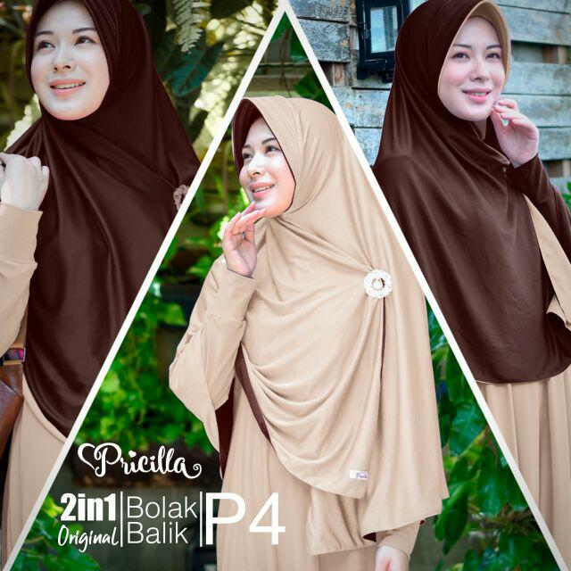 JILBAB INSTAN BOLAK BALIK PRICILLA ORIGINAL PAD-P4