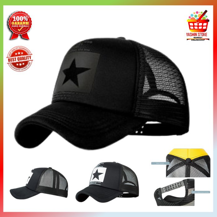 A2 Topi Pria Jaring Trucker Distro Original Import Baseball Star Quick Drying Mesh IWINTER