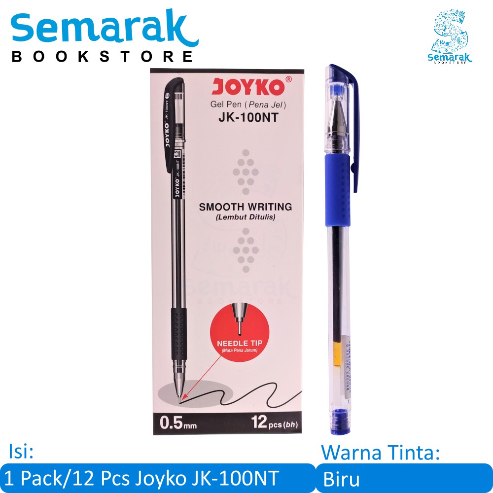 

Joyko JK-100 NT Pena Jel Lancip - Biru [1 Pack / 12 Pcs]