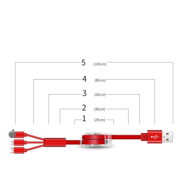 (3 In 1 Kabel Data / Charger Micro Usb / Type C Universal Untuk Apple Iphone / Android