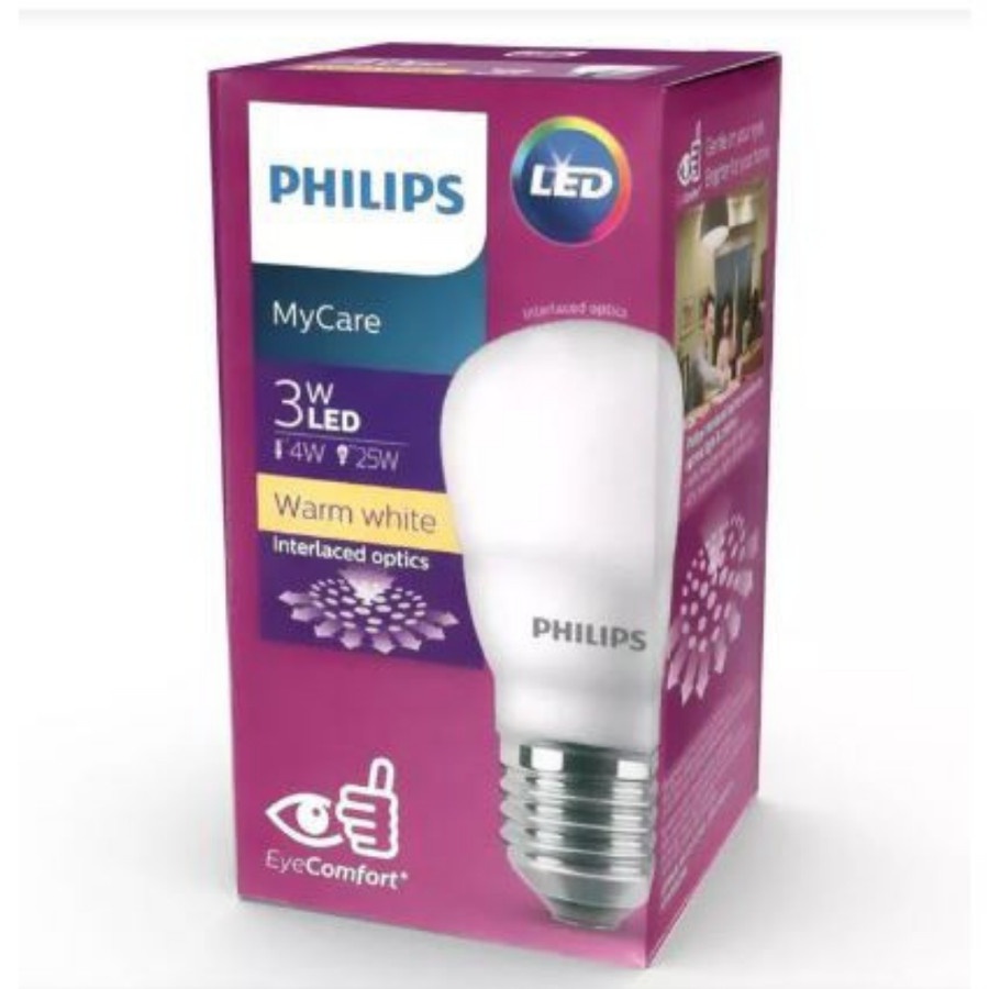 LAMPU LED BULB PHILIPS 3 WATT KUNING LAMPU BOHLAM LED PHILIPS 3 WATT WARM WHITE