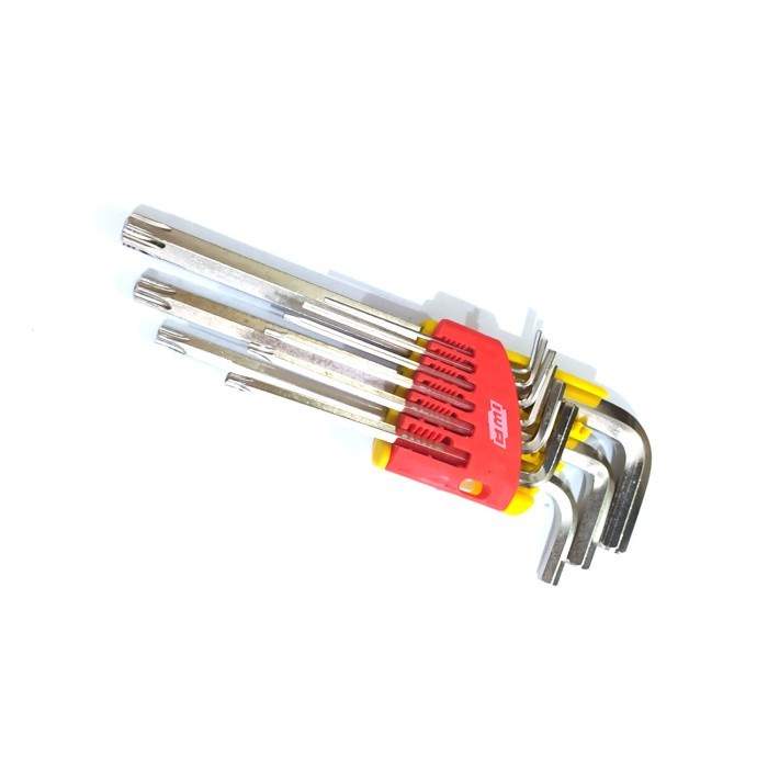 Kunci L Kombinasi Set 9pcs + BINTANG Lubang Model IWA HEX 1.5-10 MM