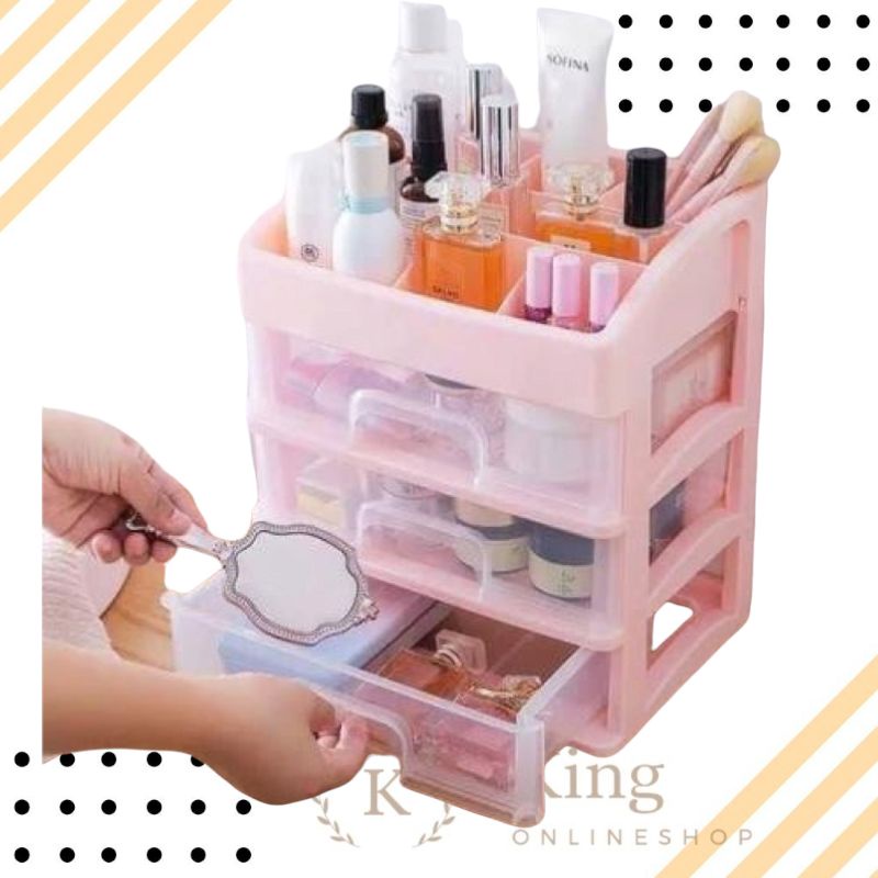 [Kode K3] Rak Organizer 3 Laci Makeup Multifungsi