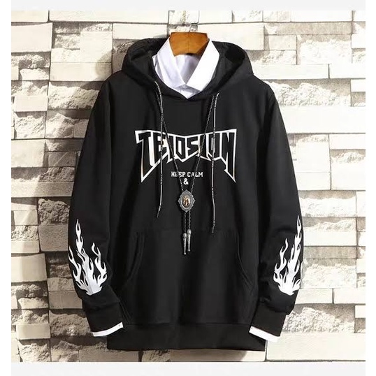 Jaket pria IKC 002 distro cbr six Bandung hoodie dua sisi bolak balik keren grosir pakaian pria H0D7 HOODIE PRIA HODIE PRIA Switer Sweater Suiter Suwiter Sewiter-TELOSION HITAM