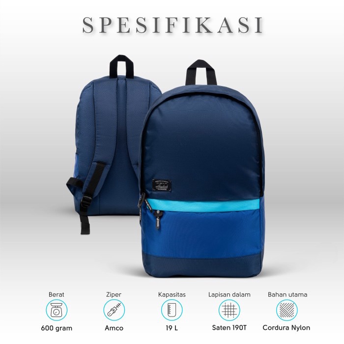 tas wanita TAS RANSEL PRIA WANITA BACKPACK VERSATILE TAS PUNGGUNG TAS LAPTOP - NAVY BLUE slingbag im