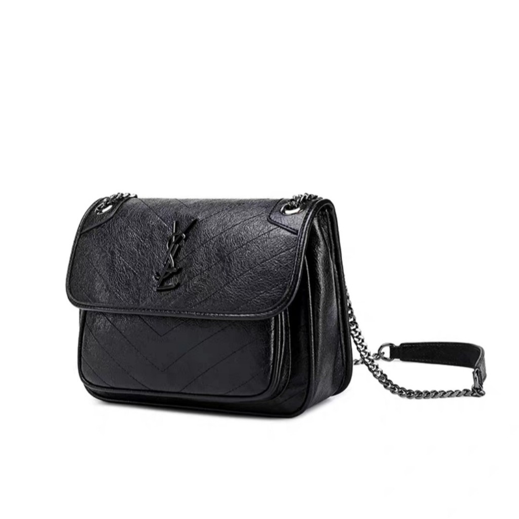 Hot Promo!!Tas Niki Chain Crinkled Quilted Leather Slingbag/Tas Selempang Wanita tas kulit wanita tas wanita import tas wanita kekinian tas selempang bahu shoulder bag wanita crossbody bag tas wanita murah