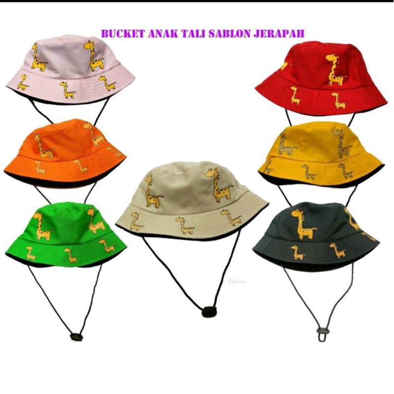 BUCKET HAT ANAK MOTIP JERAPAH BUCKET ANAK DINO