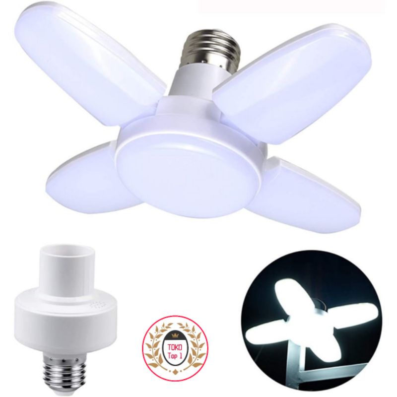 Lampu 4+1 Baling Mini Fan Blade 28watt 6500k Led Light Bulb Lampu Bohlam