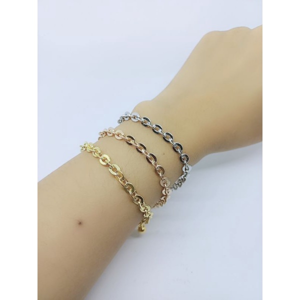 gelang rantai nori hollo +2bel/ gelang perak asli silver 925 lapis emas/ gelang fashion wanita