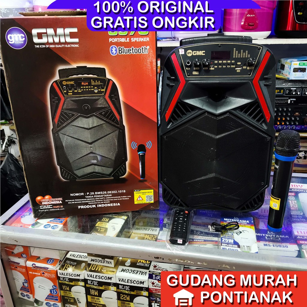 Speaker GMC 897O aktif portable 8 inch 8&quot; Bluethoot Meeting pengeras suara