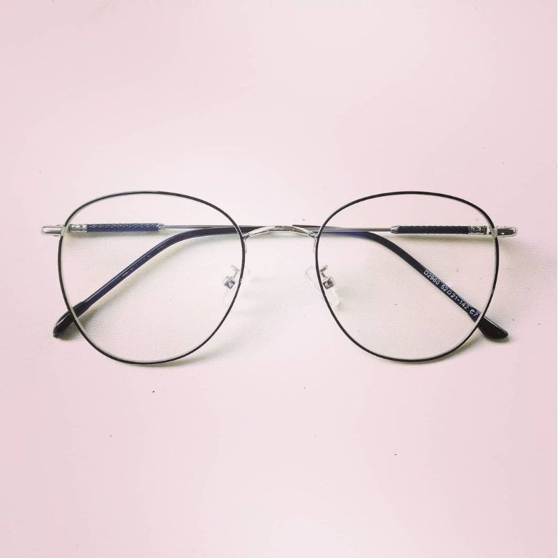 Frame + Lensa Anti Radiasi Kacamata Oval Metal