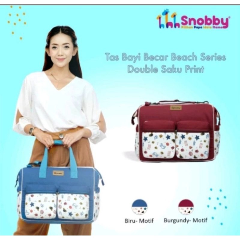 1 pcs tas besar beach series dauble saku print TPT 7171 brend snoby