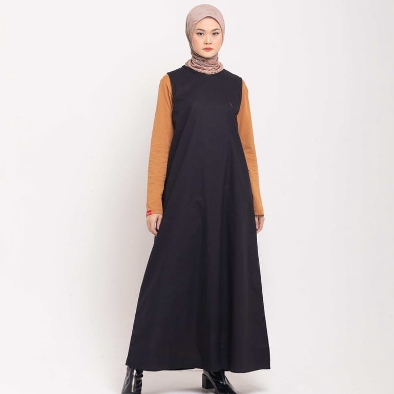 DAUKY Inner Dress Sleeveless Cotton - Gamis Inner Tanpa Lengan - Gamis Dalaman Daleman Wanita - Dres