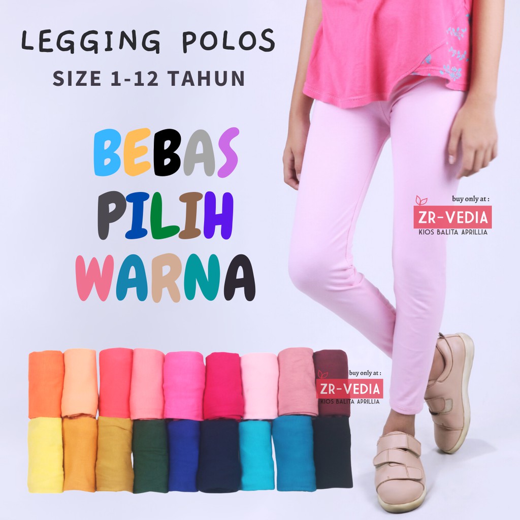 (Bisa Pilih Warna) Legging Polos Bayi - 5 Tahun / Celana Panjang Leging Ketat Polos Lejing Laging Anak Perempuan Balita