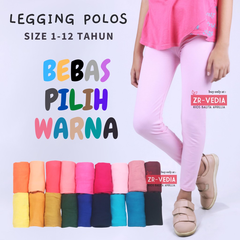 (Bisa Pilih Warna) Legging Anak Perempuan / Celana Panjang Leging Ketat Polos Lejing Laging Murah Balita