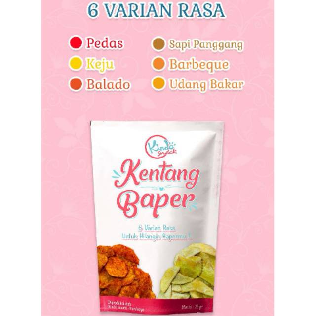 

Kentang Baper, kripik kentang dengan 6 varian rasa..