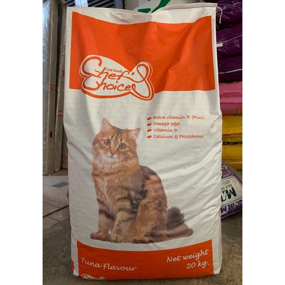 makanan kucing chef choice tuna flavour 20kg (EKSPEDISI) makanan kucing murah rasa tuna