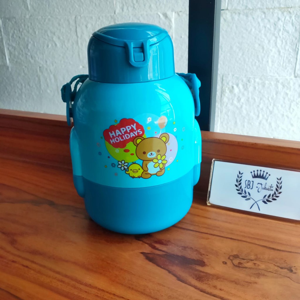 BOTOL MINUM ANAK 650 ml RILLAKUMA BULAT BPA FREE DENGAN TALI