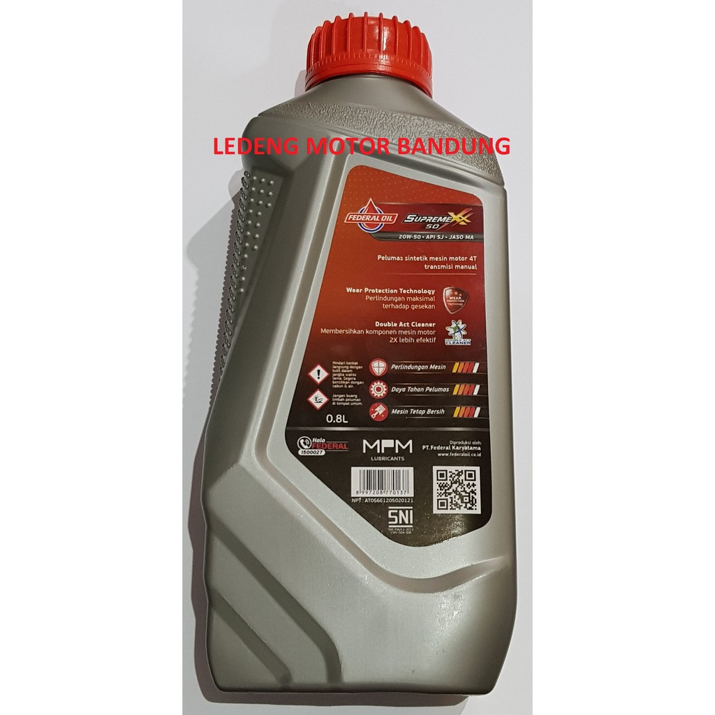 Oli Federal Supreme XX  API SJ Jaso MA Motor Bebek 800ml