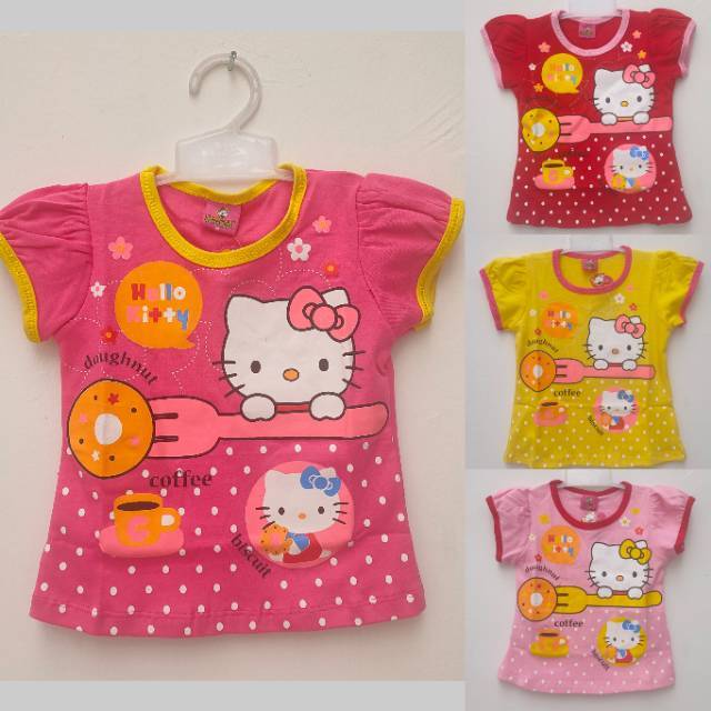 SNI Kaos atasan hello kitty anak bayi balita 1 2 3 4 tahun warna