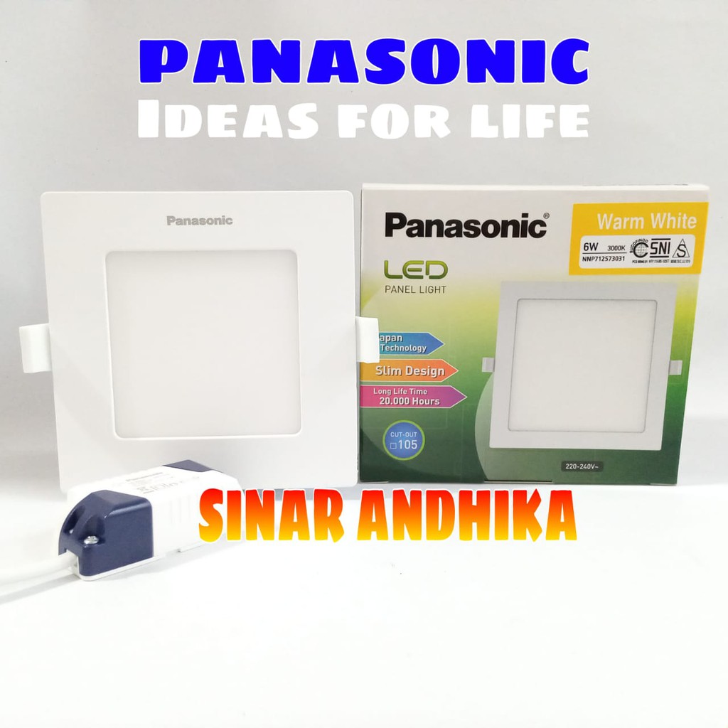 LAMPU LED DOWNLIGHT (SLIM) PANEL KOTAK PANASONIC 6 WATT NNP 71267/NNP 71257