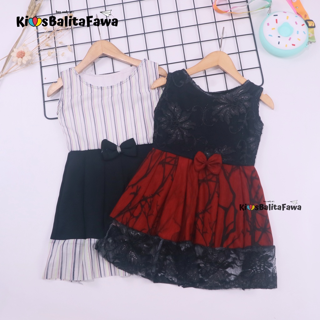 Dress Zulfa uk 1-2 Tahun / Dres Brokat Anak Perempuan Pakaian Cewek Import Baju Brukat Balita