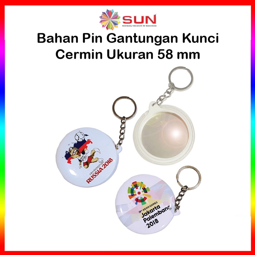 Bahan Pin Gantungan Kunci Cermin 58 mm Talent