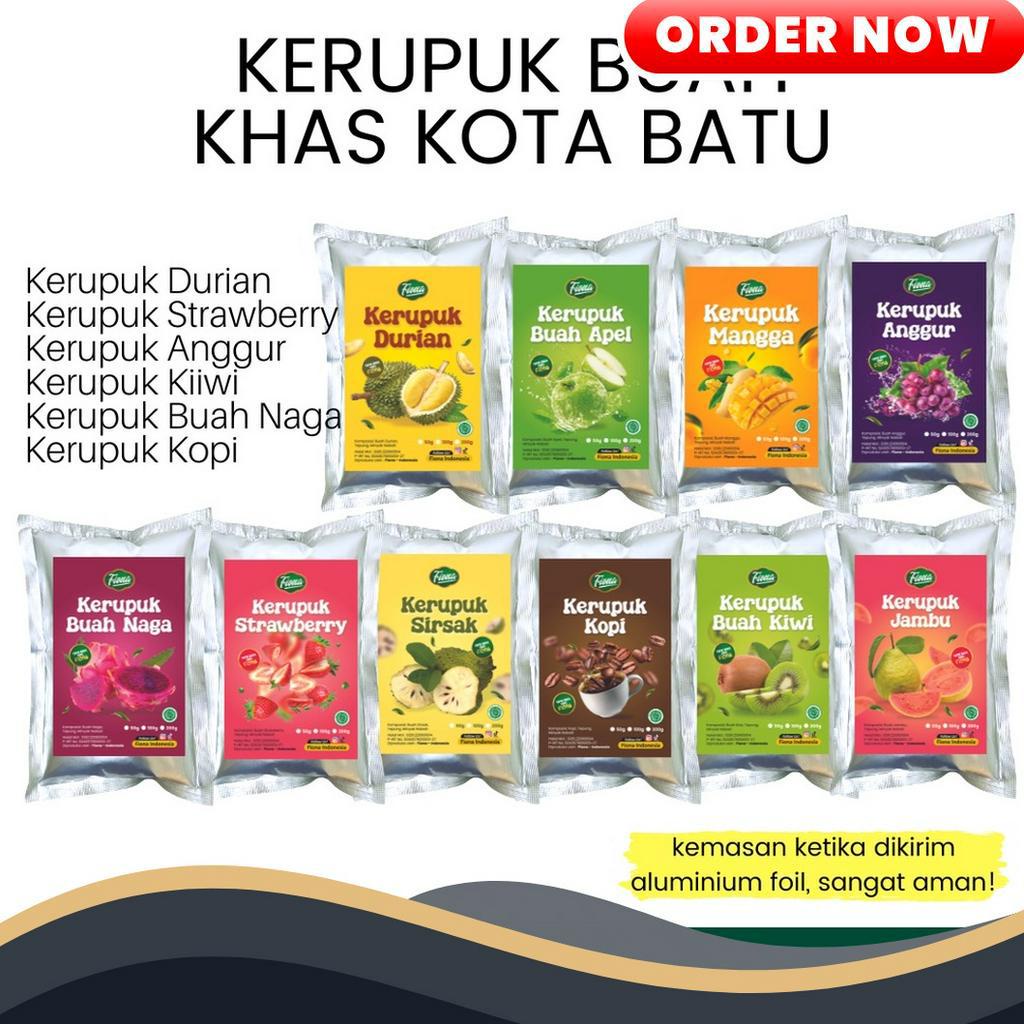 

TERKENAL Kerupuk Buah Krupuk Durian Strawberry Anggur Buah Naga Sirsak Kopi Mangga Khas Malang BISA COD Garansi Renyah