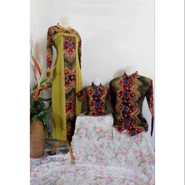 Dress jumputan palembang Hamidah batik kebaya baju pesta baju kondangan baju tunangan