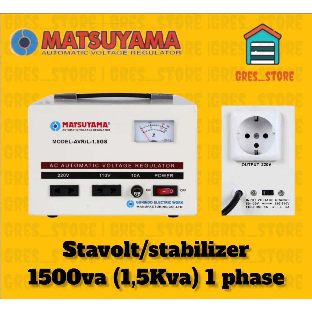 MATSUYAMA Stabilizer 1500VA  AVR  STAVOLt  Matsuyama 1,5gs garansi 3tahun
