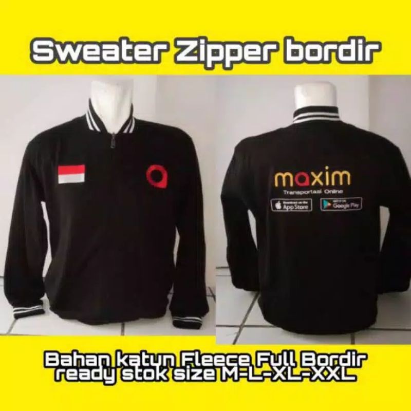 Jaket maxim Baseball maxim Zipper Reselting BORDIR