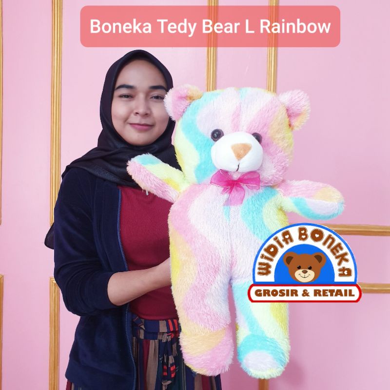 Boneka Beruang Teddy Bear Jojon L / Topi Syal L 55 cm