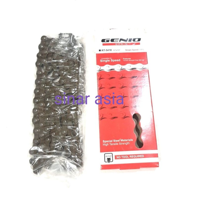 Rantai sepeda 114L (single speed ) merk Genio atau Pacific - warna brown