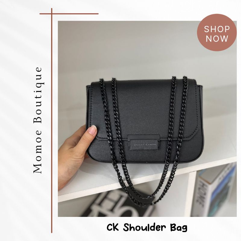 C924 CK DOUBLE CHAIN LINK CROSSBODY BAG
