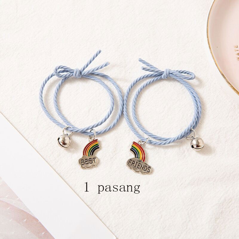 Tai Chi Yin dan yang 2 pcs Gelang Couple Magnet Pasangan Liontin Kreatif Pesona Gelang Perhiasan Hadiah Kekasih/ Couple Magnetic Attract Braided❤Yimi❤-#11