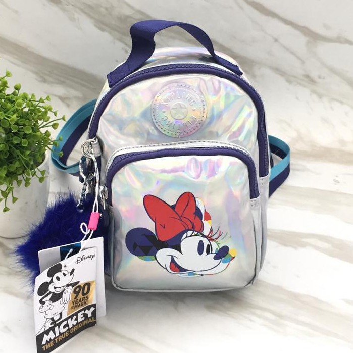 Tas Kipling Alber Metallic Convertible Mini Backpack Disney's Minnie Mouse 3-In-1 ORIGINAL 3 Fungsi