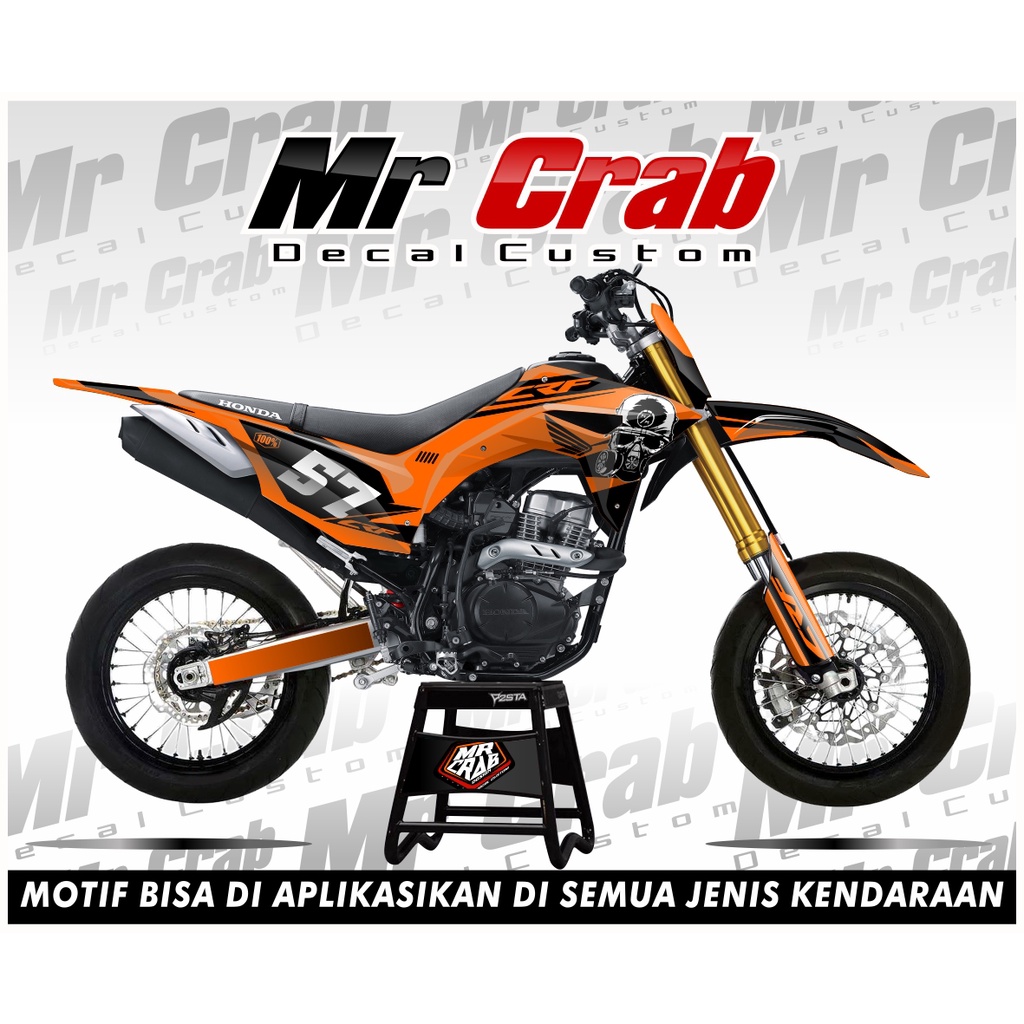 decal stiker crf 150 l full body Fatshuose Orange - Supermoto