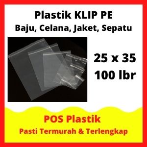 

25 x 35 [Tebal 04] Plastik KLIP PE Kaos, Hem, Jaket, Sepatu ZIPPER [100lbr] GR