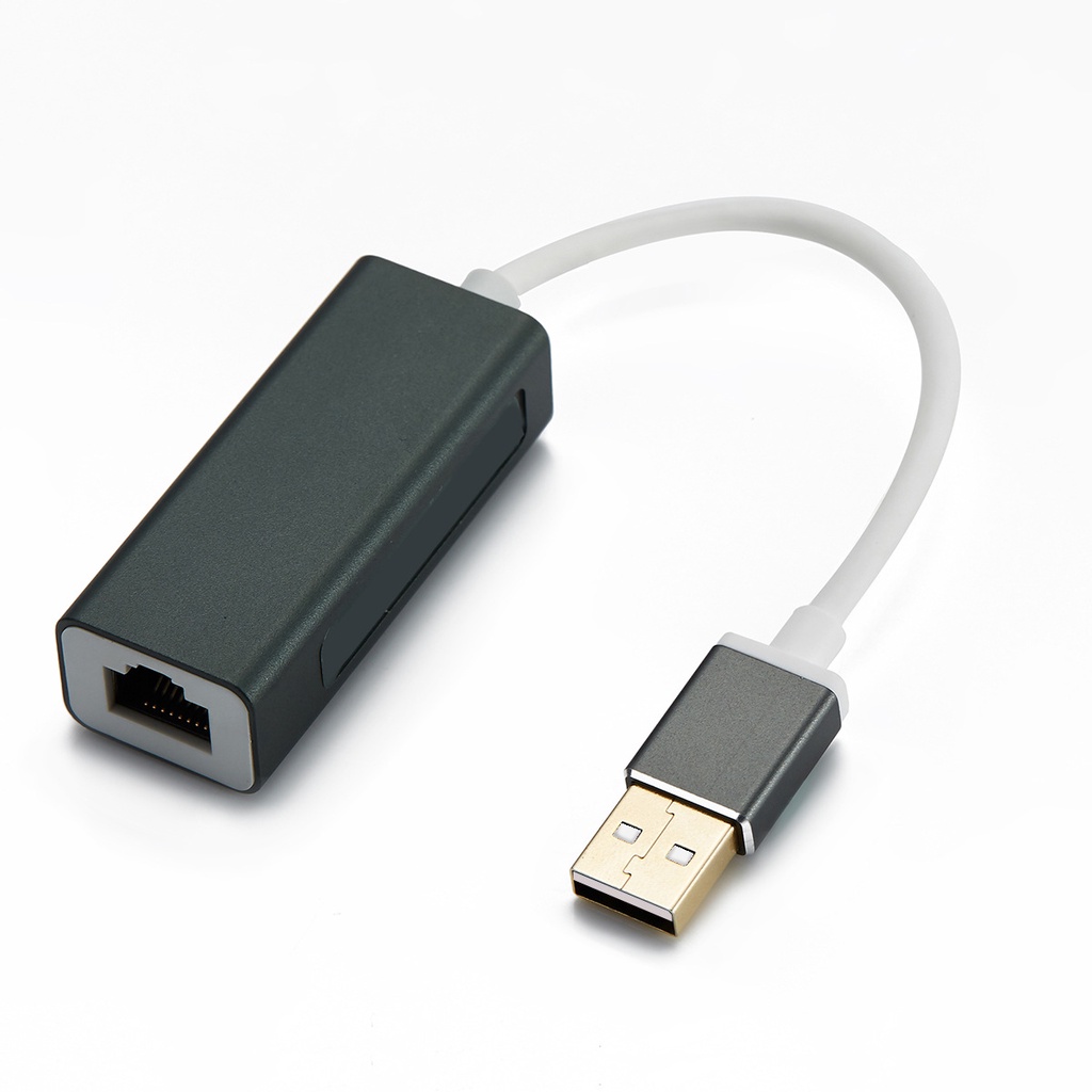 Kartu jaringan USB 100M bebas drive, paduan aluminium eksternal usb2.0 hingga RJ45 dengan adaptor jaringan kabel