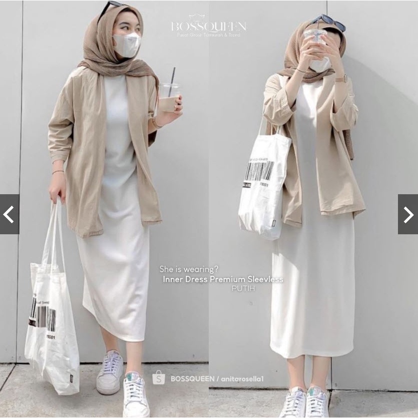 INNER SPAN GAMIS PANJANG POLOS TANPA LENGAN