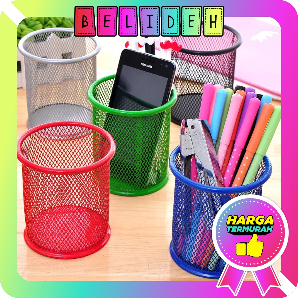 

☛BELIDEH☚ R010 Tempat Alat Tulis Pensil Pena Bulat Besi Pen Pensil IMPORT MURAH
