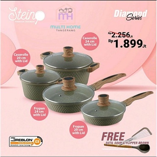 Jual Stein Cookware Diamond Series Free Spatula Indonesia Shopee