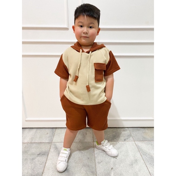 WAFER KNIT UNIQLO SETELAN ANAK Baju anak oot terbaru anak laki laki baju baru Setelan Anak kaos Adem