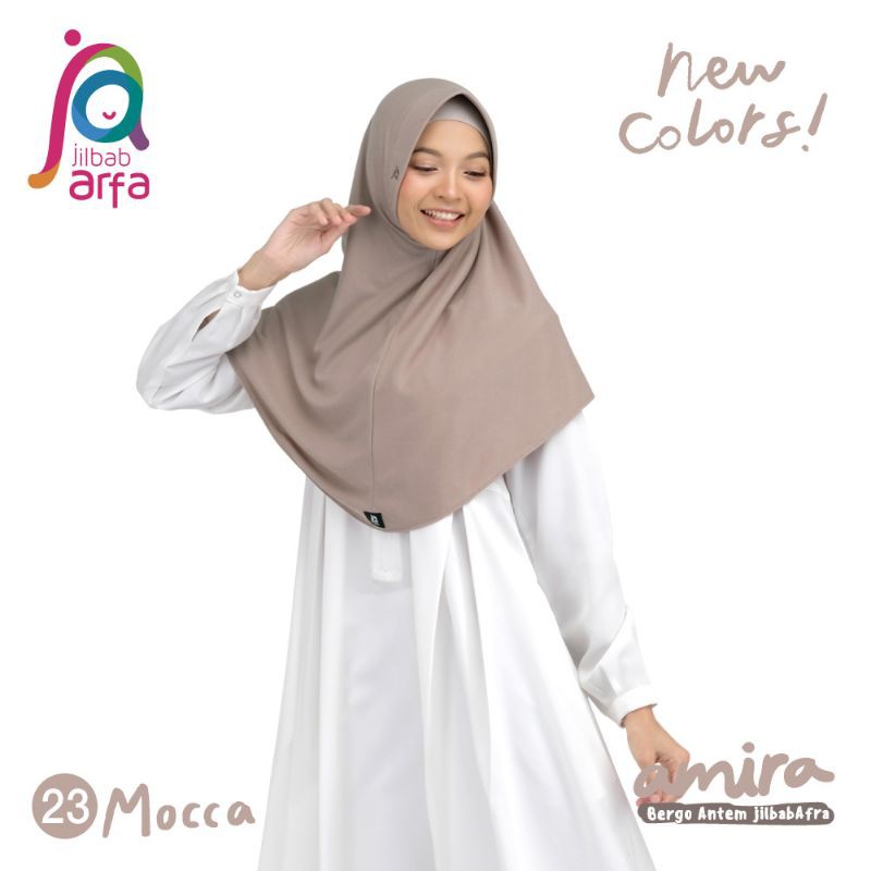 AMIRA NEW COLOURS Bergo Antem bahan kaos premium by jilbab arfa ex afra-7