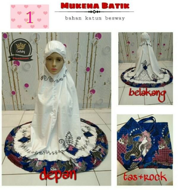 Mukena Batik/Mukena Dewasa Batik/Mukena Murah/Mukena Bali/Mukena Sutra/Mukena Katun