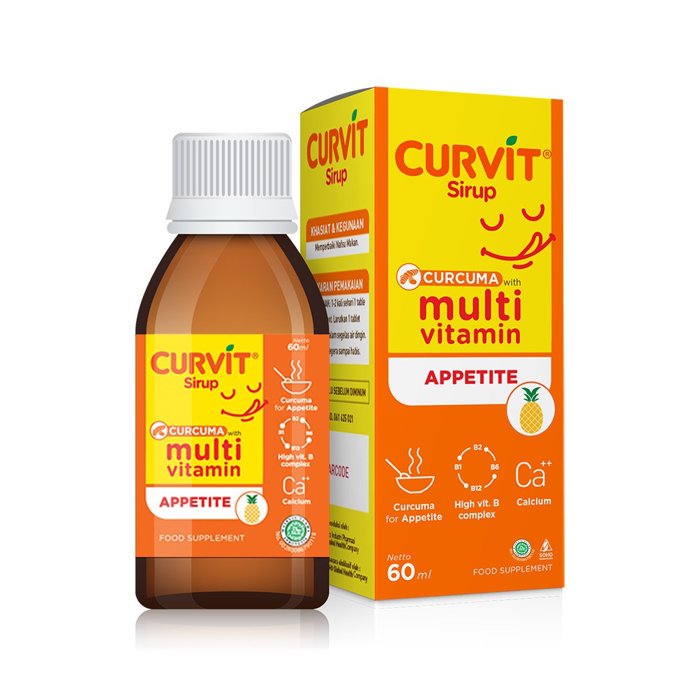 CURVIT Multivitamin Appetite Syrup 120 ML Vitamin Penambah Nafsu Makan 60 ML