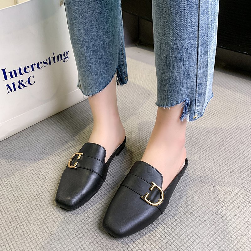FD Sendal Slop Wanita Ala Korea Import Sandal Fashion Cewek Kekinian DI-055