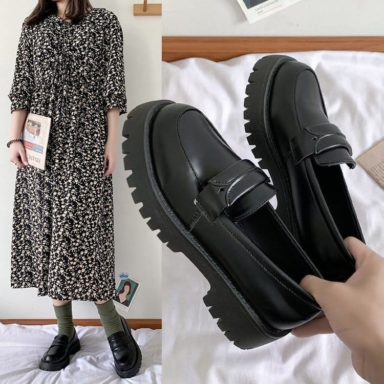 SEPATU WANITA LOAFERS ''YUKIE'' SEPATU KULIT PREMIUM POL 044